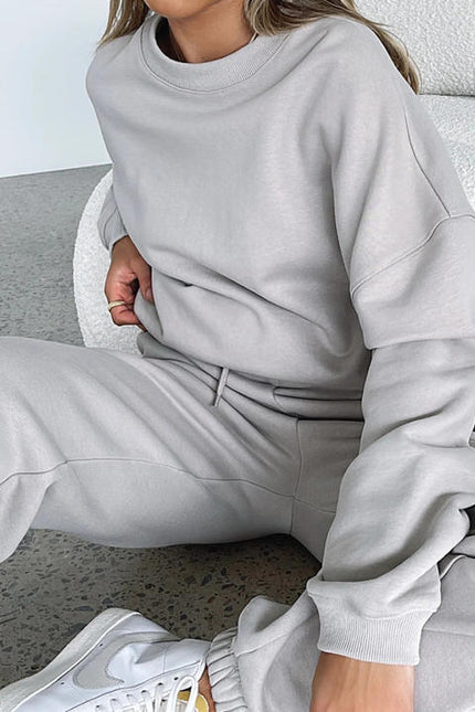 PASUXI Spring Fashion Womens Solid Color Sets Pullover Hoodies Casual Sports Jogger Pants Two Piece Sets