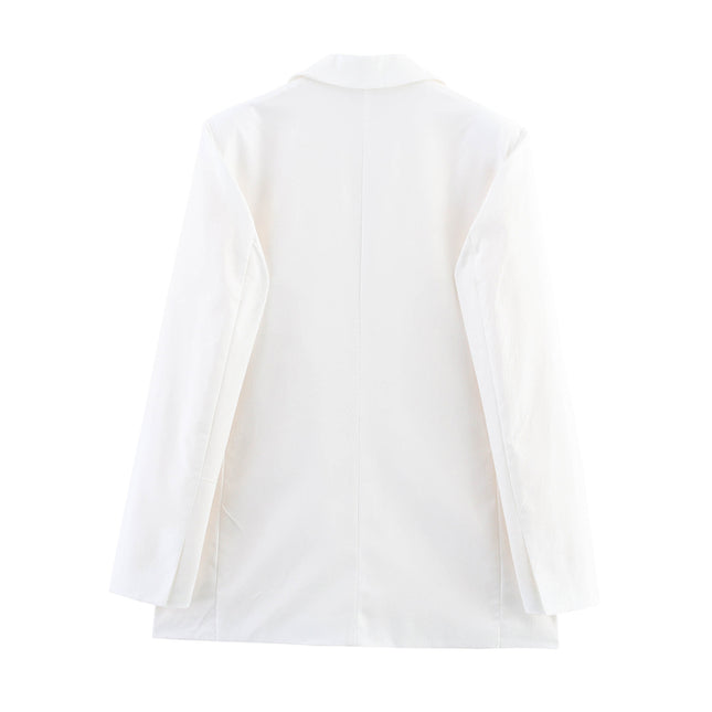 2 Colorway Single Button Solid Color Long Sleeve Notched Collar Casual Fashion blazer Jacket for Women