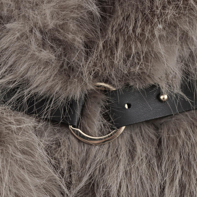 Çentikli yaka uzun kollu tek göğüslü düz renk rahat moda tüy ceket kadınlar için