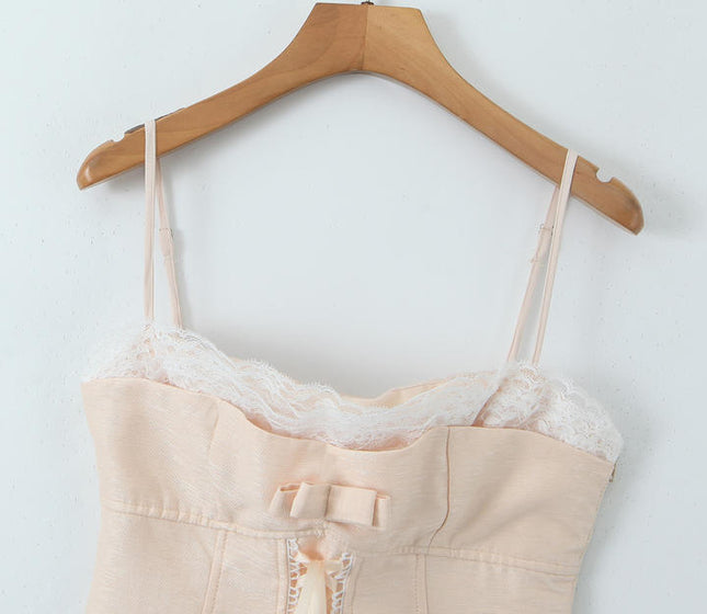 2 Colorway Solid Color Front Lace up Spaghetti Strap Hot Sale Casual Fashion Crop tank Tops for Women