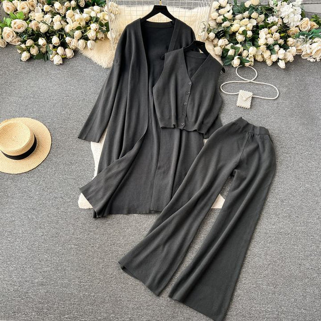 Autumn Basics 3 Piece Set Women Top Dress Set Wholesale
