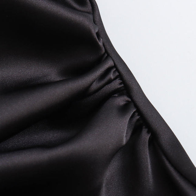 9 Colorway Solid Color Sleeveless Pleated Silky Casual Fashion Summer Dress for Women