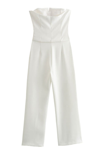 2 Colorway Solid Color Front Bow Tie Strapless Hot Sale Casual Fashion Elegant Women One Piece Jumpsuit