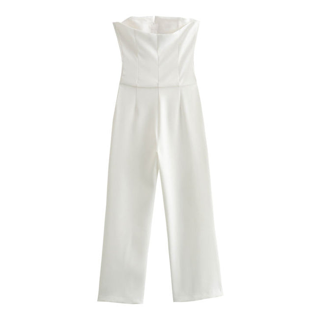 2 Colorway Solid Color Front Bow Tie Strapless Hot Sale Casual Fashion Elegant Women One Piece Jumpsuit