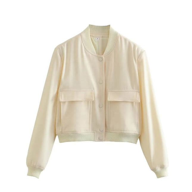11 Colors Spring Fall Fashion New Collar Big Pockets Women'S Jacket Coat