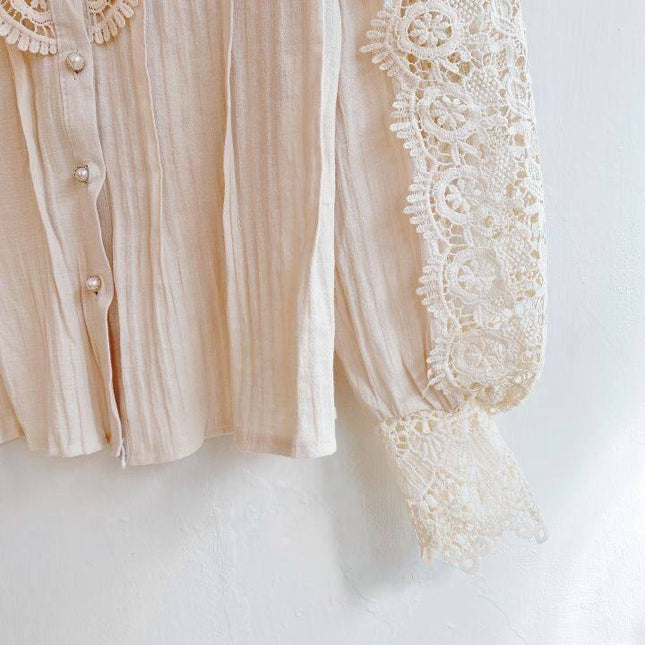 Hot Sale Women Clothing Lace Floral Ladies Tops Shirt