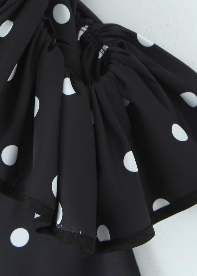 2 Colorway Short Sleeve Polka Dot Print Casual Fashion Summer Mini Dress for Women