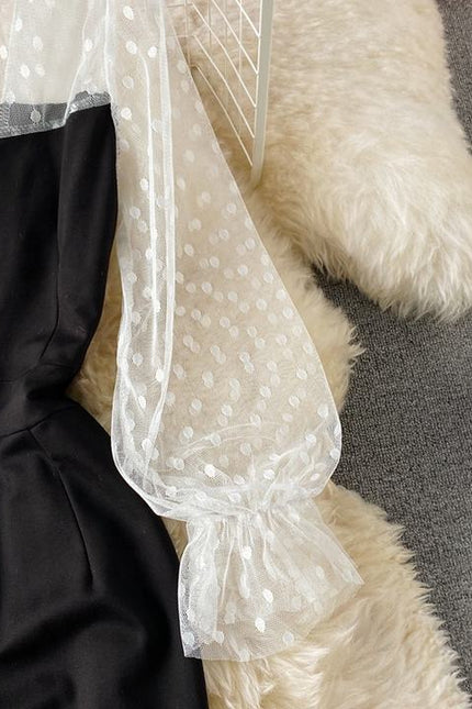 New Spring Mesh Stitching Package Hip Dresses Hot Sale High Quality Ladies Dresses