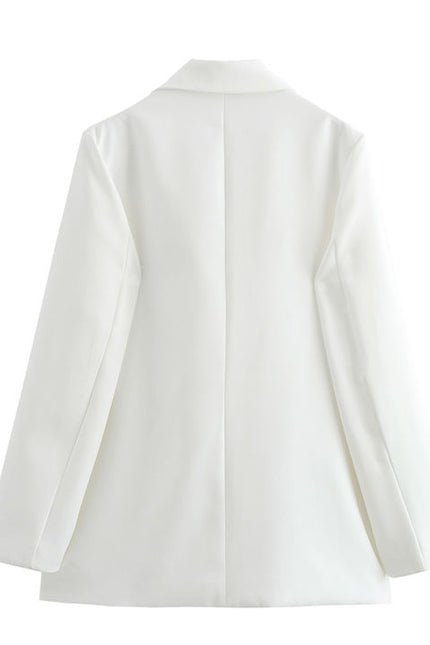 White Color Single Breasted Long Sleeve Front Flower Casual Fashion blazer Jacket for Women