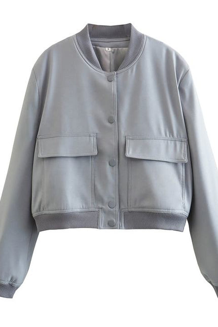 11 Colors Spring Fall Fashion New Collar Big Pockets Women'S Jacket Coat