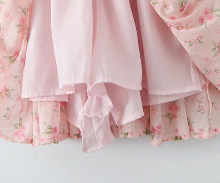 Floral Print Sleeveless square Collar pink Color Casual Fashion Summer Mini Women Dress