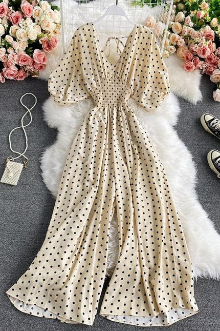 Women Sexy Polka Dot Jumpsuits Romper Thin Ladies Loose Wide Leg Pants Overalls Playsuits Jumpsuits Casual