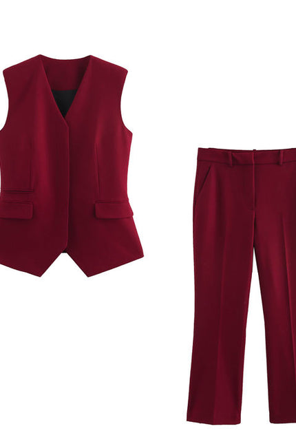 V Neck Red Color Hot Sale Casual Fashion Waistcoat Vest for Women