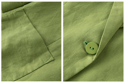New Arrival Single Button Plus Size Casual Blazers Ladies Cotton Linen Women