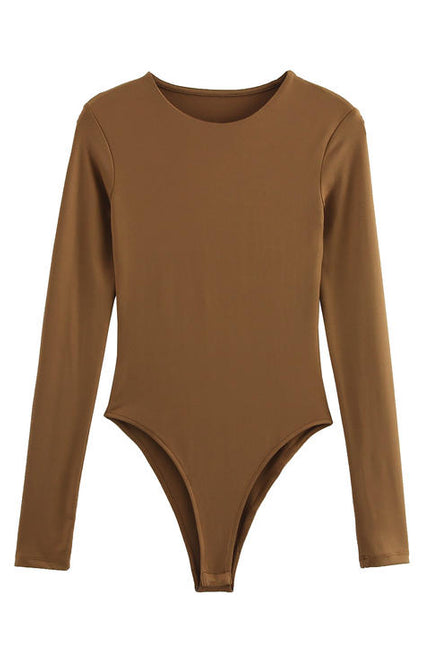 6 Colorway Crew Neck Long Sleeve Solid Color Casual Fashion Women Elegant One Piece Jumpsuit