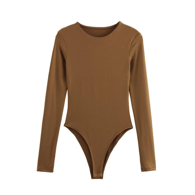 6 Colorway Crew Neck Long Sleeve Solid Color Casual Fashion Women Elegant One Piece Jumpsuit