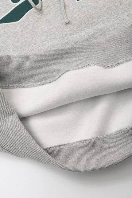 Letter Print Front Pockets Hooded Gray Color Long Sleeve Casual Fashion Women Sweatshirt Hoodie