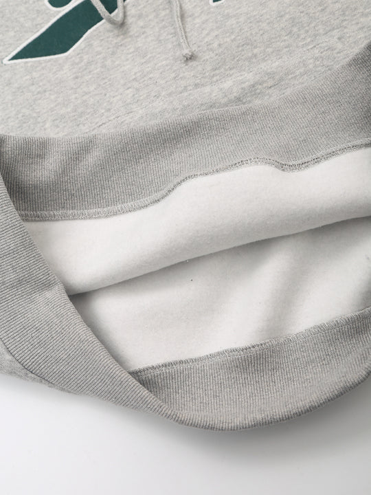 Letter Print Front Pockets Hooded Gray Color Long Sleeve Casual Fashion Women Sweatshirt Hoodie