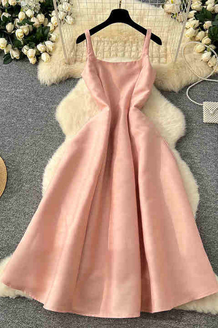 2024 New Design Sense Backless Retro Solid Color Women's Casual Dress Prom Dress