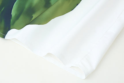 Floral Print White Color Asymmetrical Design Casual Fashion Summer Long Dress for Women