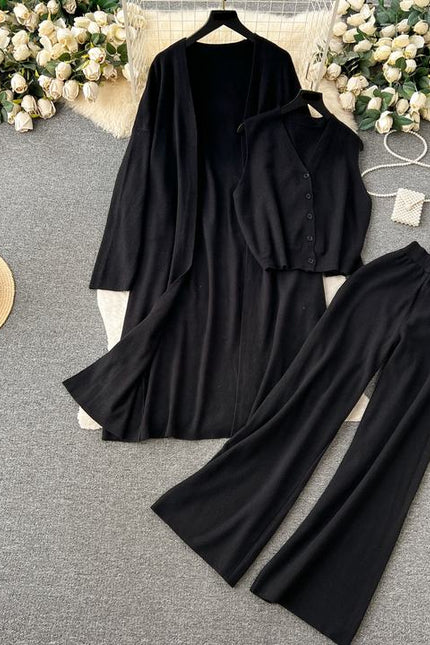 Autumn Basics 3 Piece Set Women Top Dress Set Wholesale