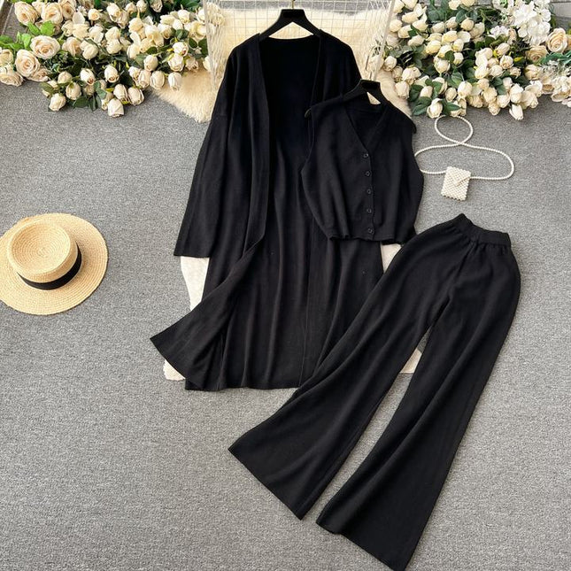 Autumn Basics 3 Piece Set Women Top Dress Set Wholesale