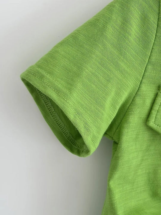5 Colorway Solid Color Short Sleeve Turn Down Collar Buttons up Casual Shirt for Women