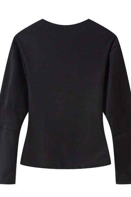 4 Colorway Crew Neck Long Sleeve Solid Color Casual Fashion Sweatshirt for Women