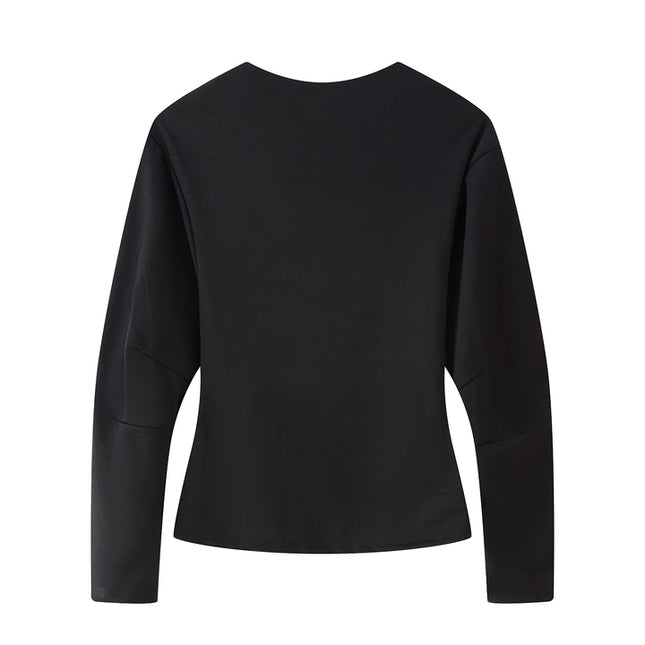 4 Colorway Crew Neck Long Sleeve Solid Color Casual Fashion Sweatshirt for Women