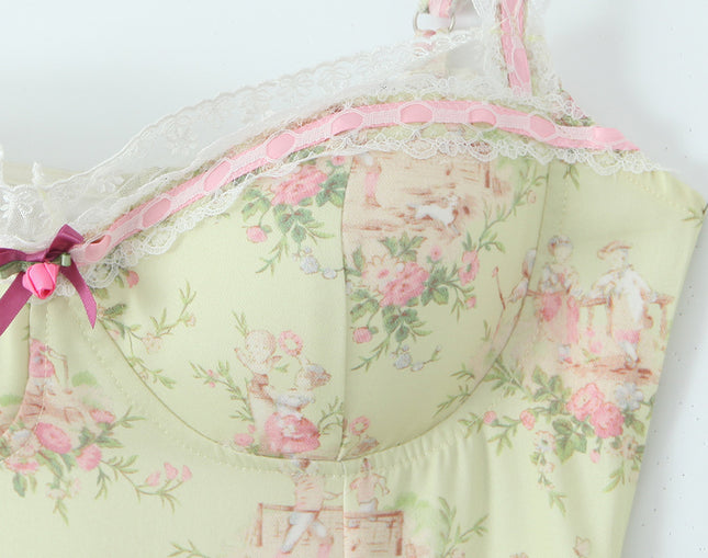 Shoulder Strap Beige Color Floral Print Hot Sale Casual Fashion Summer Long slip Dress for Women