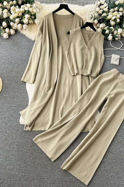 Autumn Basics 3 Piece Set Women Top Dress Set Wholesale