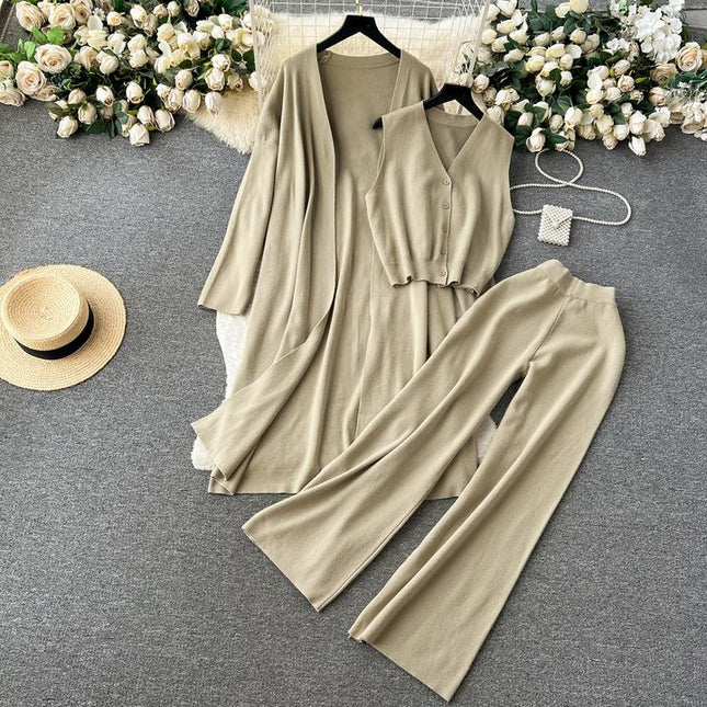 Autumn Basics 3 Piece Set Women Top Dress Set Wholesale