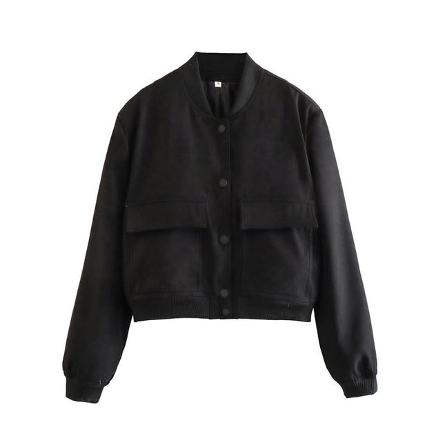11 Colors Spring Fall Fashion New Collar Big Pockets Women'S Jacket Coat