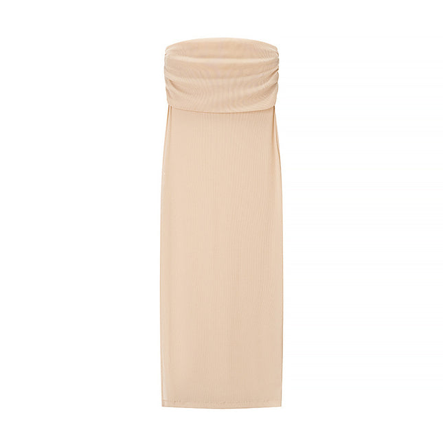 2 Colorway Back Hollow Out Halter tank Top Solid Color Long Skirt Casual Fashion Women 2 Piece Set