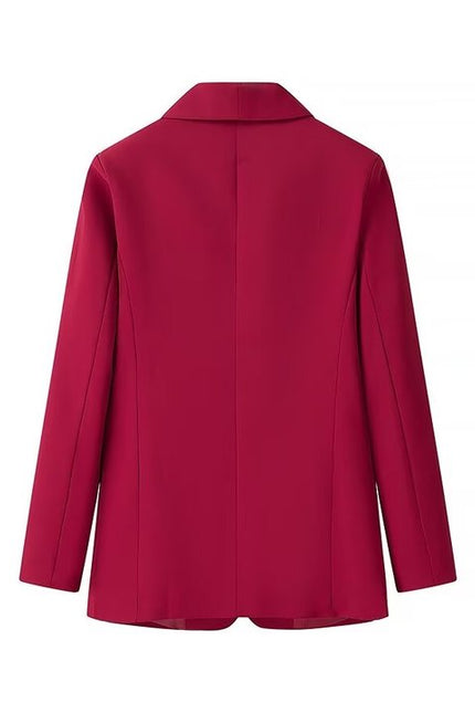 3 Colorway Solid Color Single Button Long Sleeve blazer Long Pants Casual Women 2 Piece Set