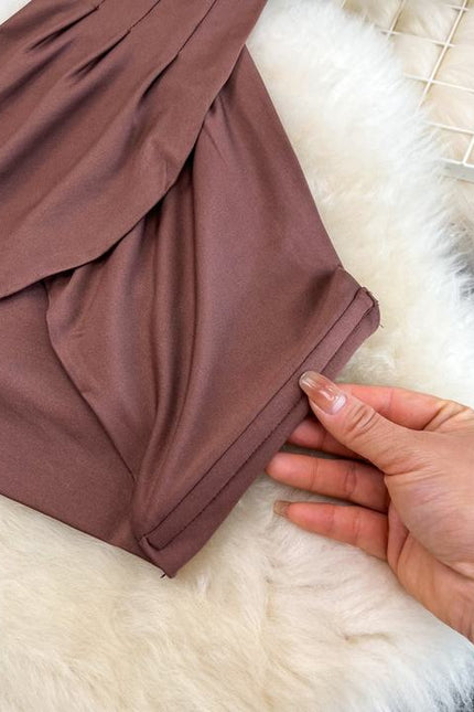 Summer Sexy Suit Women's Hanging Neck Cross Wrap Chest Top Split Wrap Hip Middle Length Skirt Two-piece Set