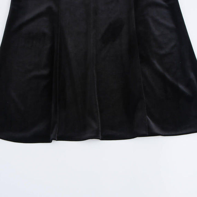 Zipper Fly Black Color Hot Sale Casual Fashion Long Skirt for Women