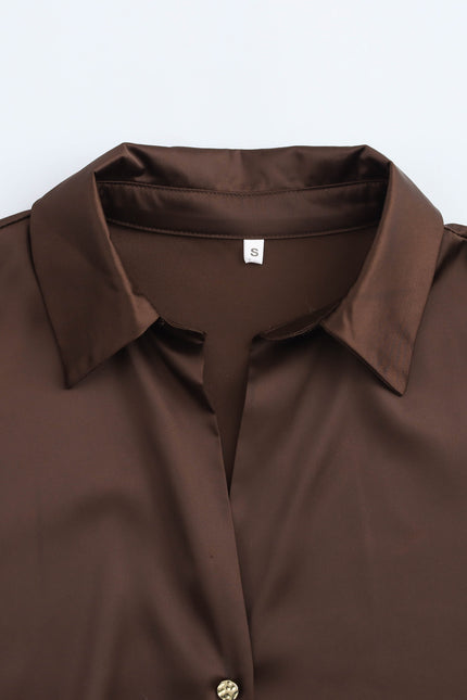 9 Colorway Turn Down Collar Long Sleeve Buttons up Hot Sale Casual Fashion Basic Style Blouse Shirts for Women