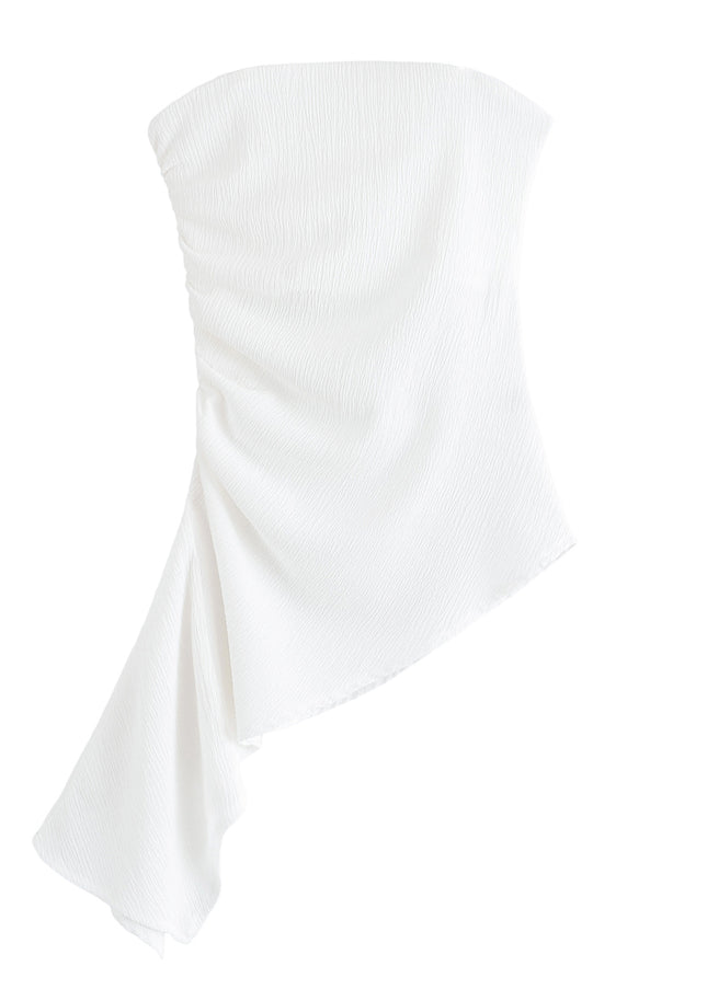 3 Colorway Asymmetrical Design Solid Color Strapless Casual Fashion Women's tank Top