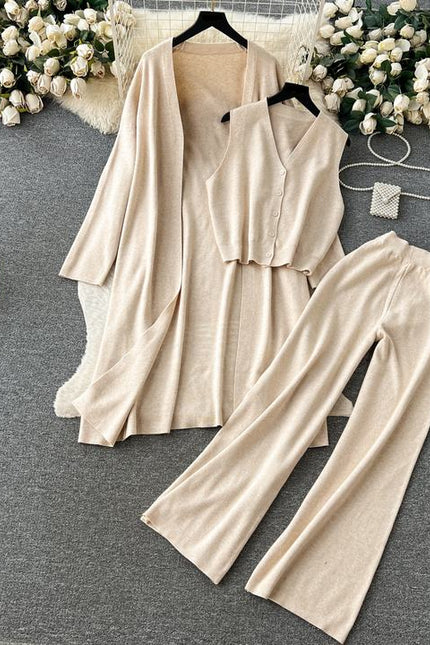 Autumn Basics 3 Piece Set Women Top Dress Set Wholesale