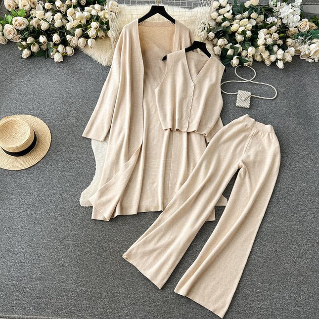 Autumn Basics 3 Piece Set Women Top Dress Set Wholesale