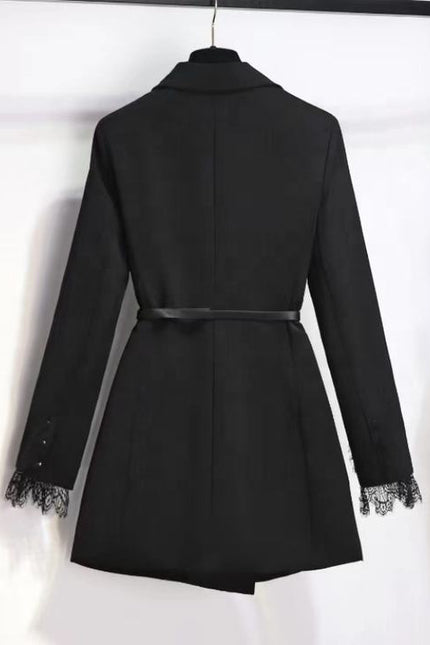 New Women's High-end Fashion Suit Jacket Dress Waist Cinching Show Slimming Temperament Suit Small Black Skirt