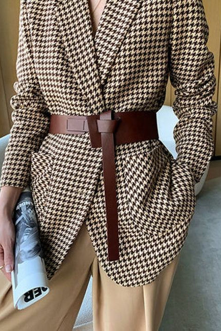New Design Winter Women Slim Plaid Warm Long Coats