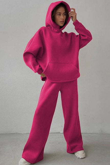 PASUXI Spring New Fashion Casual Suit Two Pieces of Loose Long Sleeve Hoodies Wide Leg Pants Sports Jogger Sets