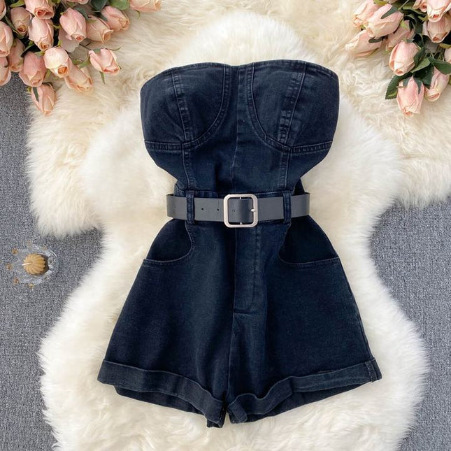 Breasted Work Women's New High Waisted Shorts Casual Jumpsuits Jumpsuits