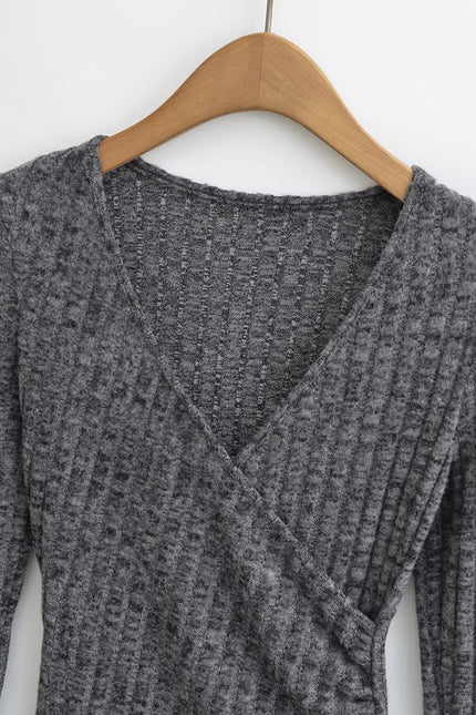 4 Colorway v Neck Long Sleeve Solid Color Casual Fashion Women t Shirt