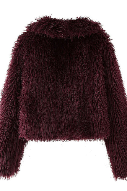 V Neck Burgundy Color Long Sleeve Causal Fashion Jacket for Women