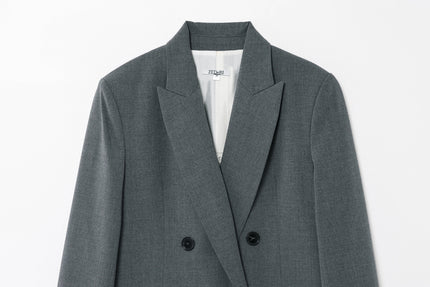 3 Colorway Notched Collar Double Breasted Solid Color Long Sleeve Casual Fashion blazer Jacket for Women