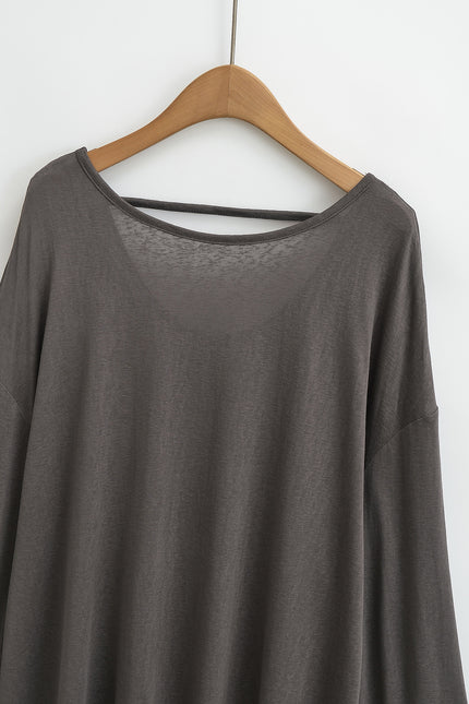 4 Colorway Long Sleeve Solid Color Crew Neck Casual Fashion Women t Shirt