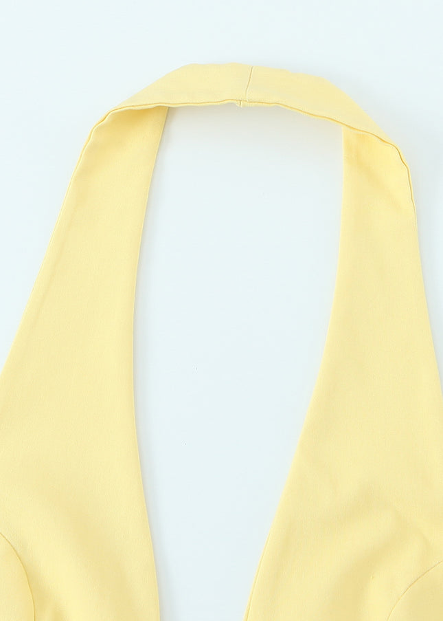 3 Colorway Solid Color Back Hollow Out Hot Sale Casual Fashion Halter tank Tops for Women